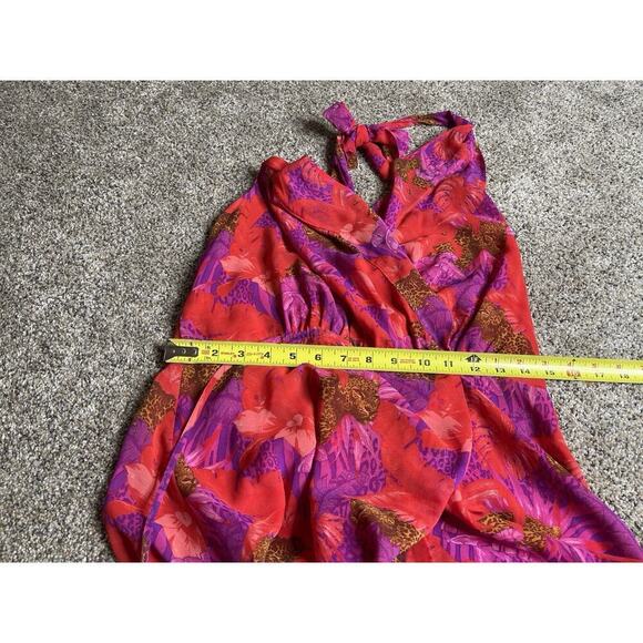 Victoria’s Secret Halter Wrap Dress Red Cheetah Leopard Y2K Size Medium - Picture 6 of 6